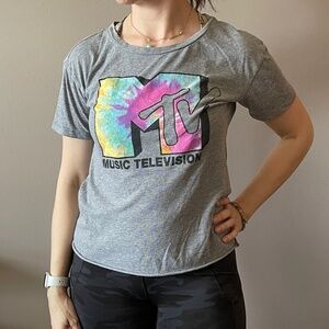 MTV Graphic Tee Medium Unhemmed